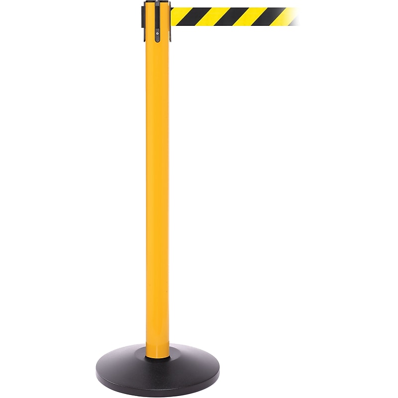SafetyPro 250 Yellow Retractable Belt Barrier with 11' Black/Yellow Belt (SPRO250Y-BY) image 1