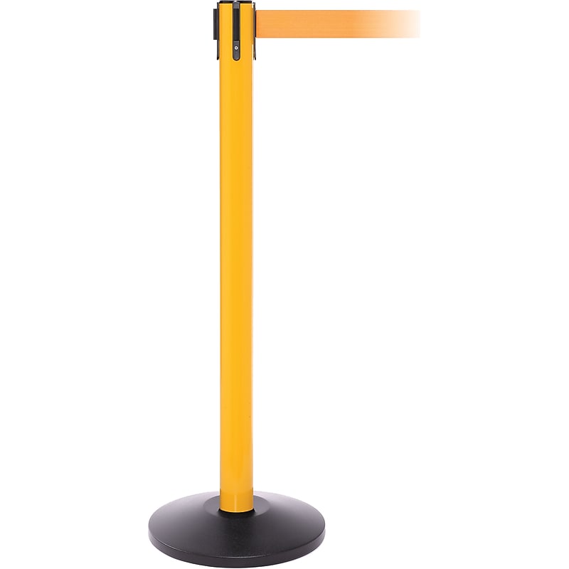 SafetyPro 250 Yellow Retractable Belt Barrier with 11' Orange Belt image 1