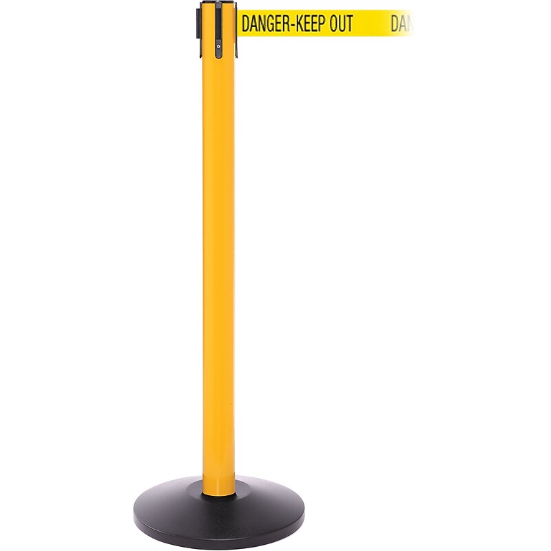 SafetyPro 250 Yellow Retractable Belt Barrier with 11' Yellow/Black DANGER Belt image 1