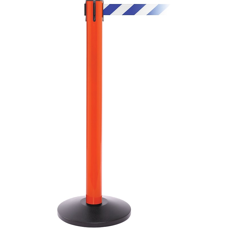 SafetyPro 300 Orange Retractable Belt Barrier with 16' Blue/White Belt image 1