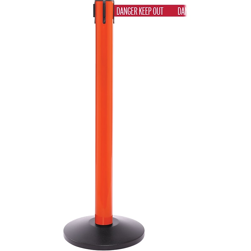 SafetyPro 300 Orange Retractable Belt Barrier with 16' Red/White DANGER Belt image 1