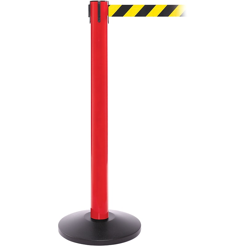 SafetyPro 300 Red Retractable Belt Barrier with 16' Black/Yellow Belt image 1