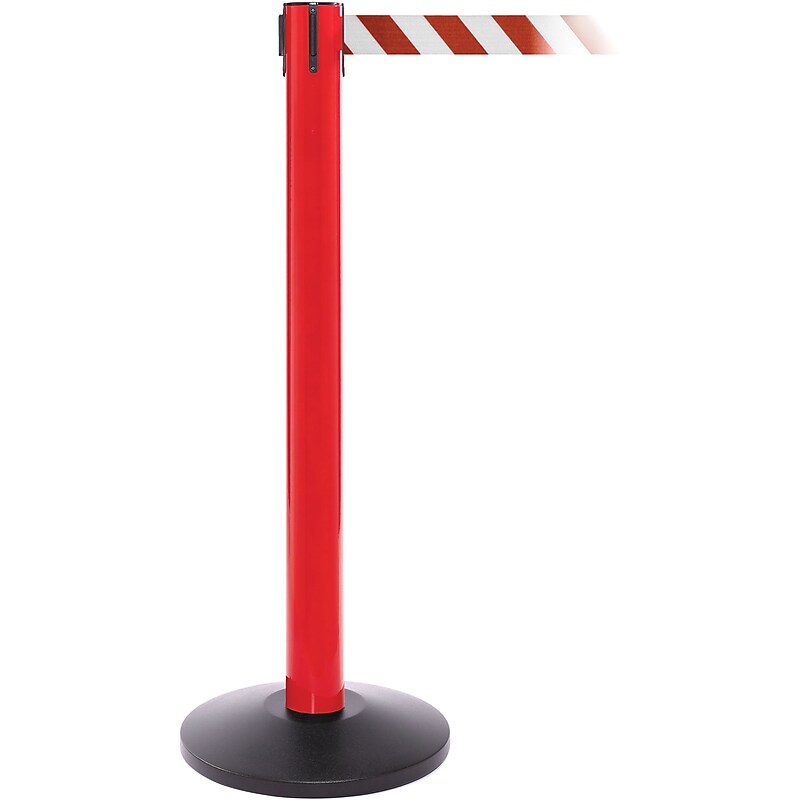 SafetyPro 300 Red Retractable Belt Barrier with 16' Red/White Belt image 1