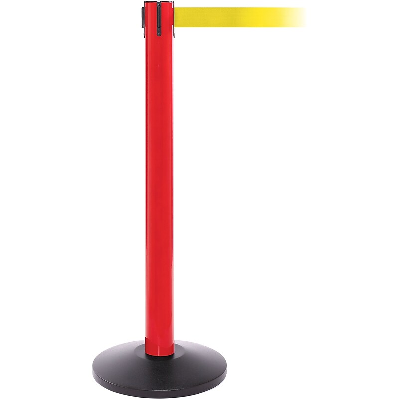 SafetyPro 300 Red Retractable Belt Barrier with 16' Yellow Belt image 1