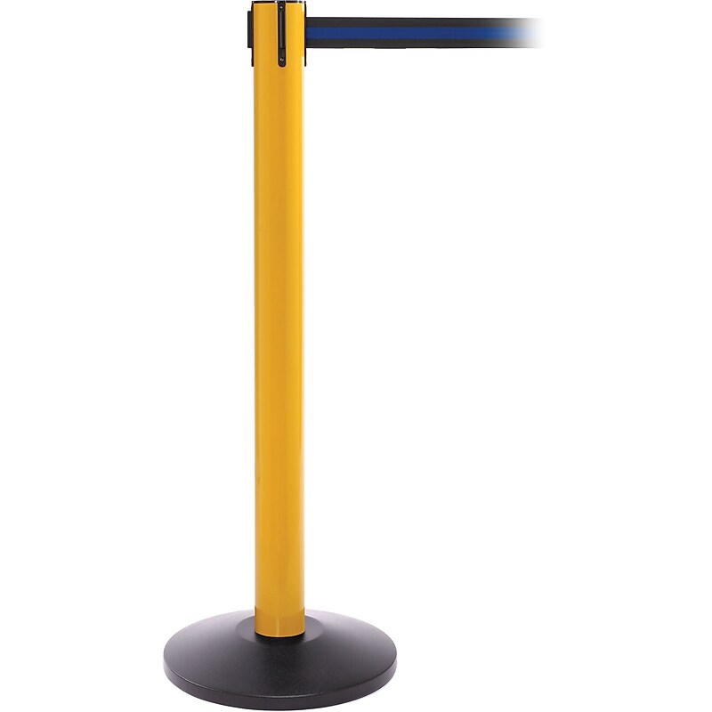 SafetyPro 300 Yellow Retractable Belt Barrier with 16' Black/Blue Belt image 1