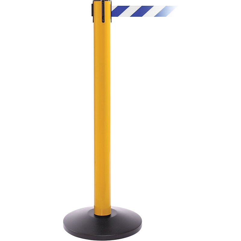 SafetyPro 300 Yellow Retractable Belt Barrier with 16' Blue/White Belt image 1