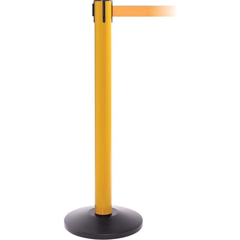 SafetyPro 300 Yellow Retractable Belt Barrier with 16' Orange Belt image 1