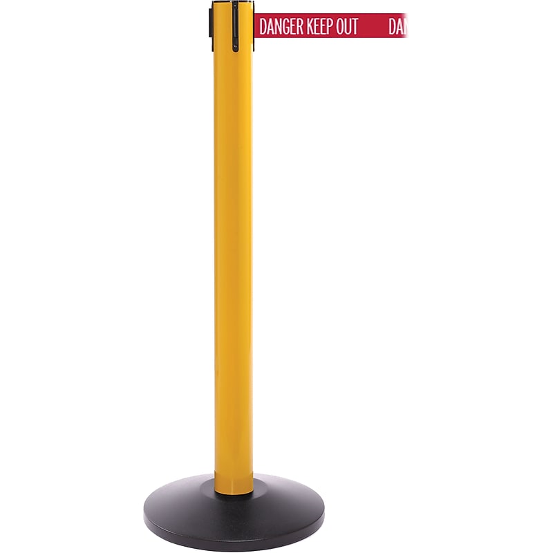 SafetyPro 300 Yellow Retractable Belt Barrier with 16' Red/White DANGER Belt image 1