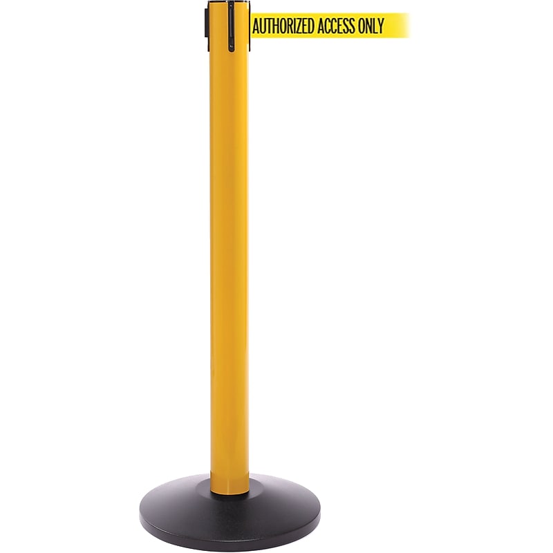 SafetyPro 300 Yellow Retractable Belt Barrier with 16' Yellow/Black AUTHORIZED Belt image 1