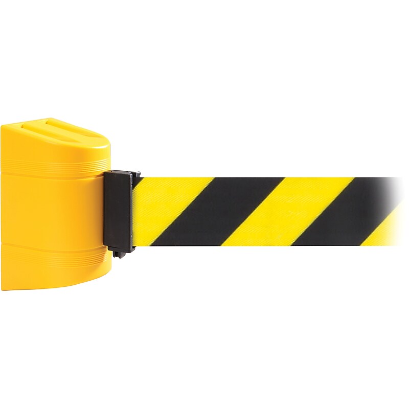 WallPro 400 Wall-Mountable 15' Retractable Belt Barrier, Yellow/Black (WP400Y-YB150) image 1