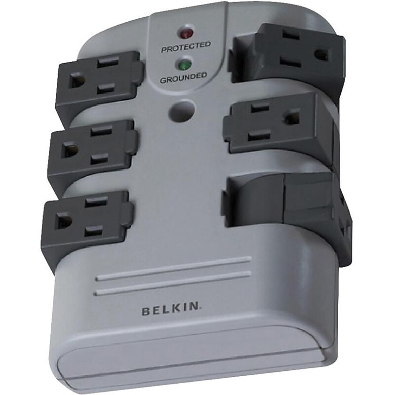Belkin Pivot Plug 6-Outlet Surge Protector, 1080 Joules, Gray (K85869) image 1