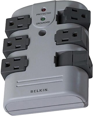 Belkin Pivot Plug 6-Outlet Surge Protector, 1080 Joules, Gray (K85869) Simolary simolary.com