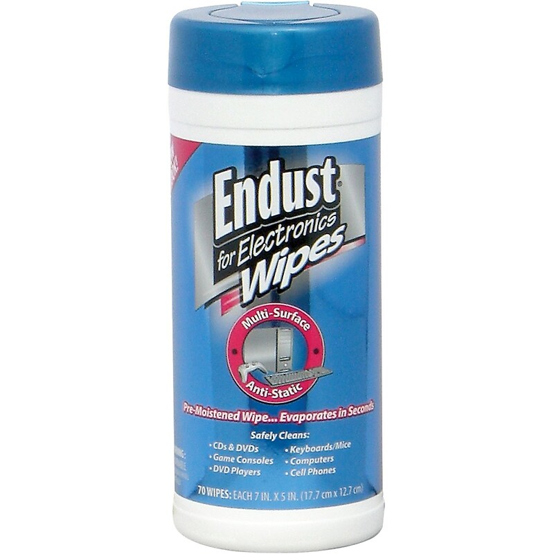 Endust Wipes/Cloths, 70/Pack (END-259000) image 1