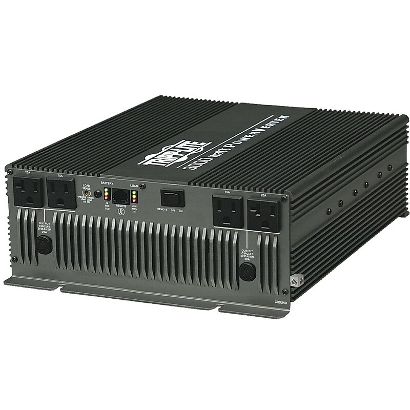 Tripp Lite PowerVerter 3000 W Compact Inverter, 12 VDC Input, 120 VAC Output, 4 Outlets image 1