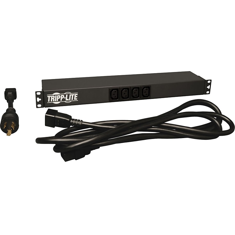 Tripp Lite Single-Phase 100 - 240V Metered Power Distribution Unit, 14-Outlet, 1U Rack Mount, Black (PDUH20DV) image 1