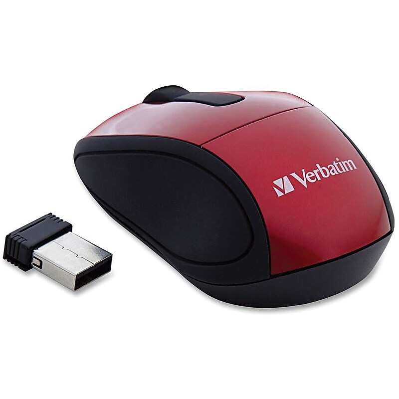 Verbatim Mini Travel Wireless Optical Mouse, Red (KA3225) image 1
