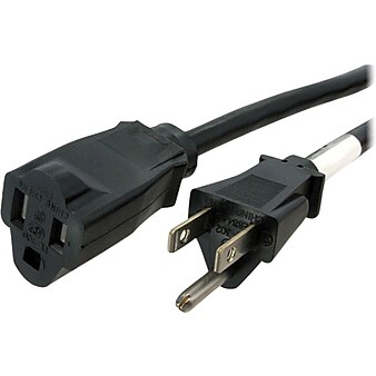 StarTech 20' Extension Cord, 16 AWG, Black (PAC10120)