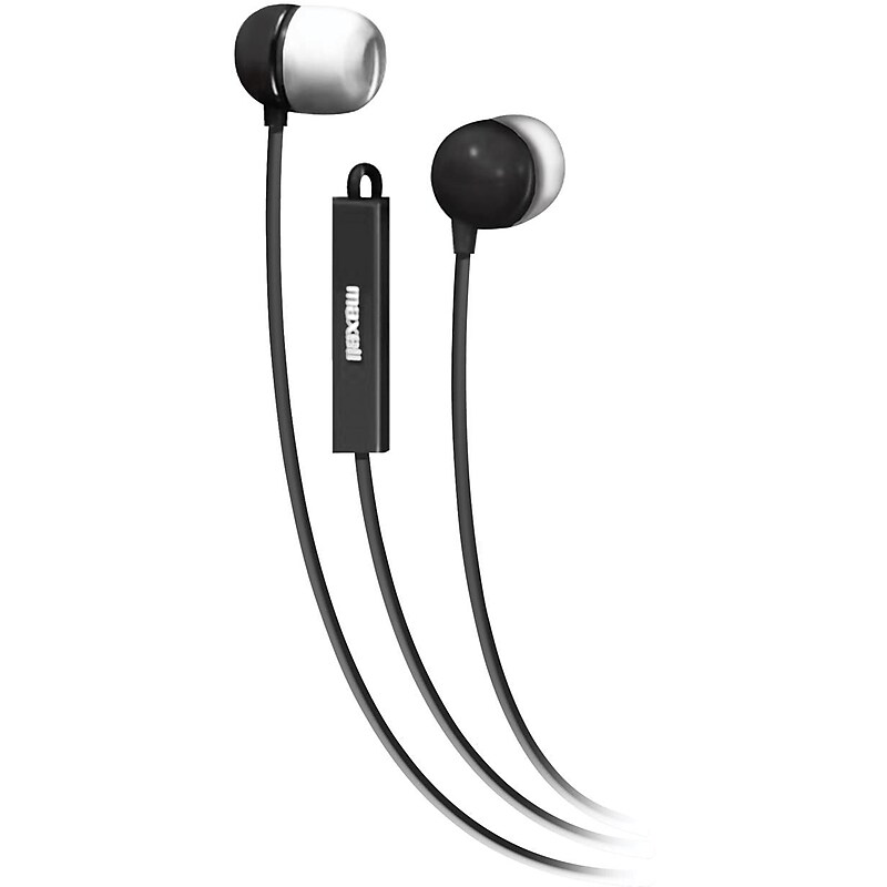 Maxell Microphone 190300 In-Ear Earbuds,  Black image 1