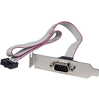 StarTech PLATE9M 1 Port 16" DB9 Low Profile Serial Port Bracket to 10 Pin Header