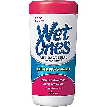 Wet OnesÂ® Antibacterial Hand Wipes, 40 Wipes/Tub | Staples