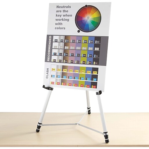 Quartet® Silver Aluminum HeavyDuty Telescoping Display Easels Staples
