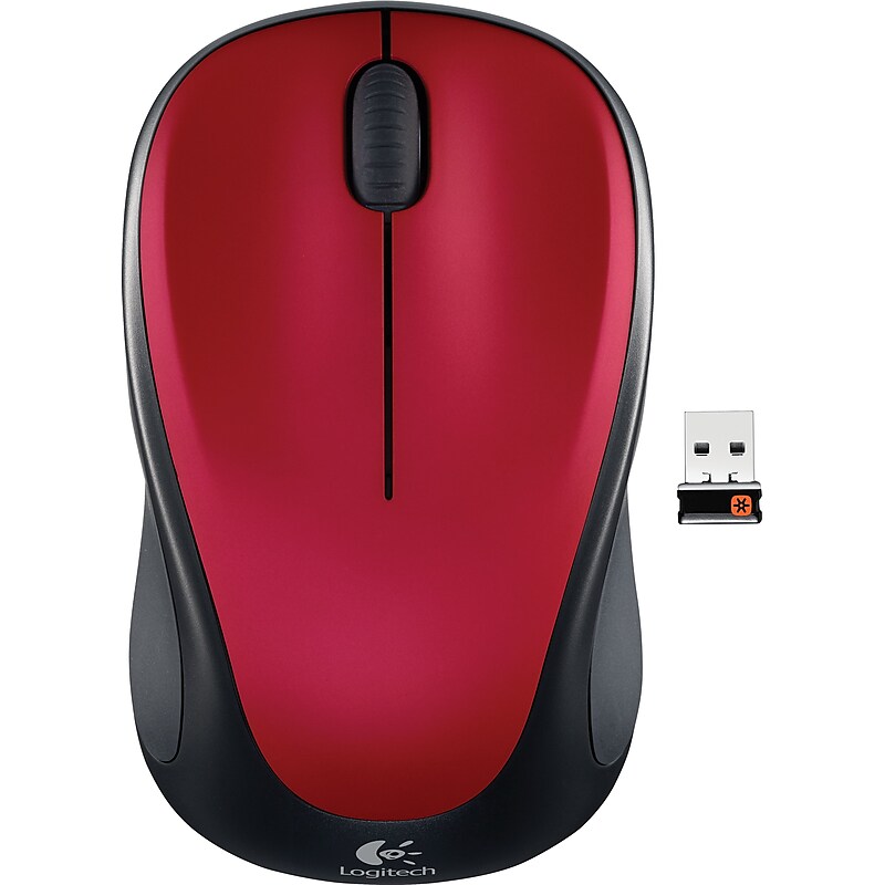 Logitech M317 Wireless Optical USB Mouse, Red (910-002893) image 1