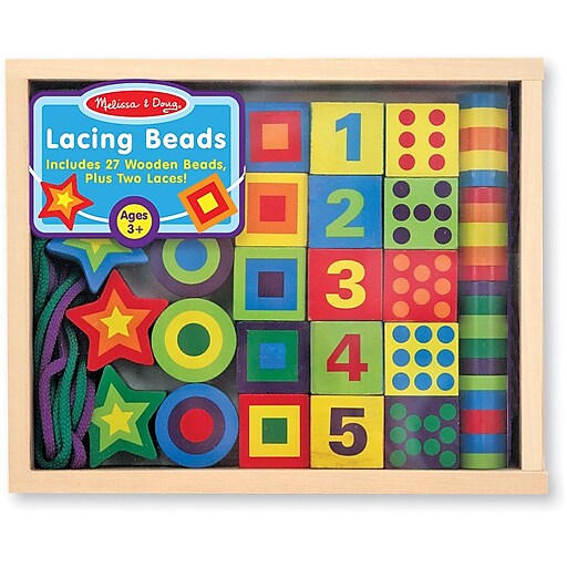 melissa & doug lacing beads in a box