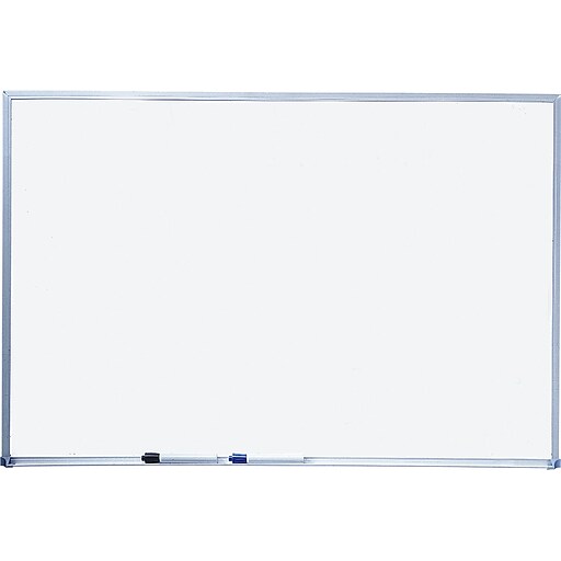 Quartet® Basic Whiteboard, Silver Aluminum Frame, 8'W x 4'H Staples