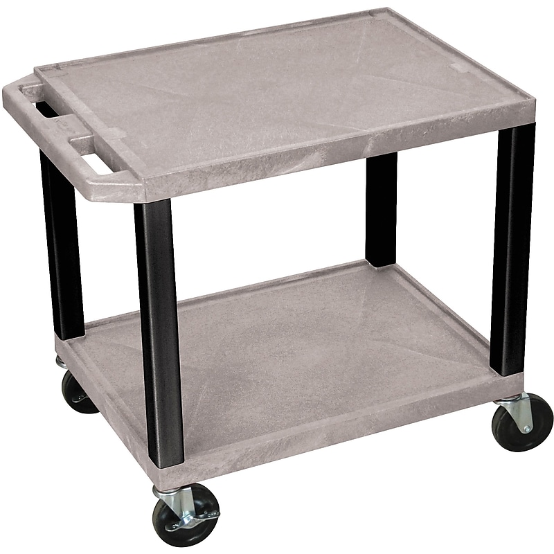 H Wilson 26"H 2 Shelves Tuffy AV Carts W/Electrical Attachment, Gray image 1