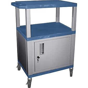 Assorted Publishers Tuffy 3-Shelf Foam Mobile A/V Cart with Swivel Wheels, Blue (WT34BUC4E-N)