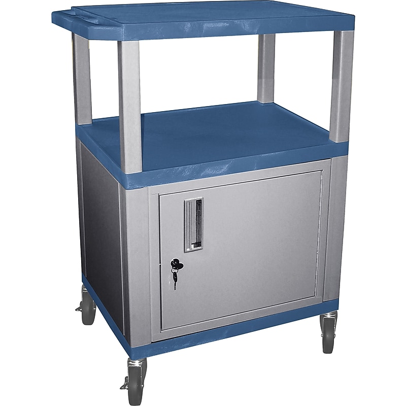 Assorted Publishers Tuffy 3-Shelf Foam Mobile A/V Cart with Swivel Wheels, Blue (WT34BUC4E-N) image 1