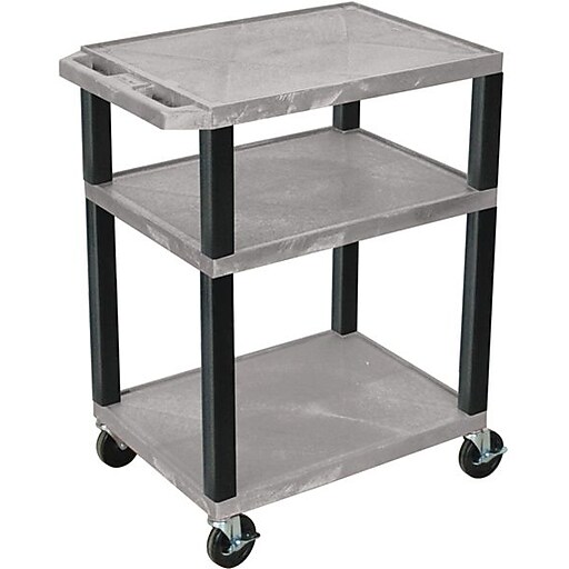 H Wilson® 34"(H) 3 Shelves Tuffy AV Carts, Gray at Staples