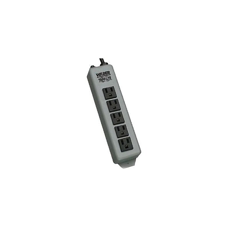 Tripp Lite 5 Outlet Power Strip, Gray/Black (602-15) image 1