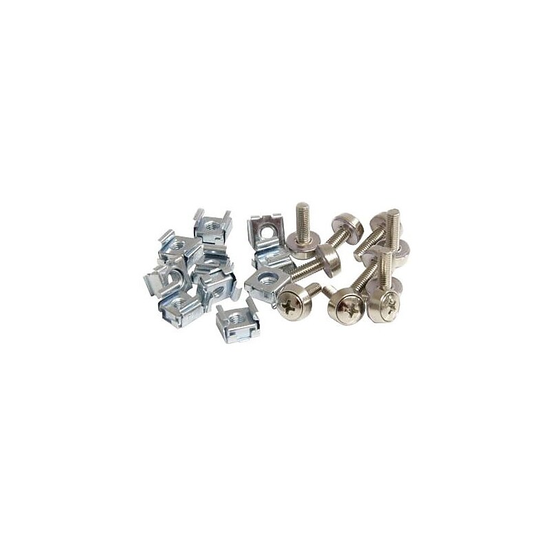 StarTech M5 Mounting Screws and Cage Nuts for Server Rack Cabinet, Silver, 100/Pack (CABSCREWM52) image 1