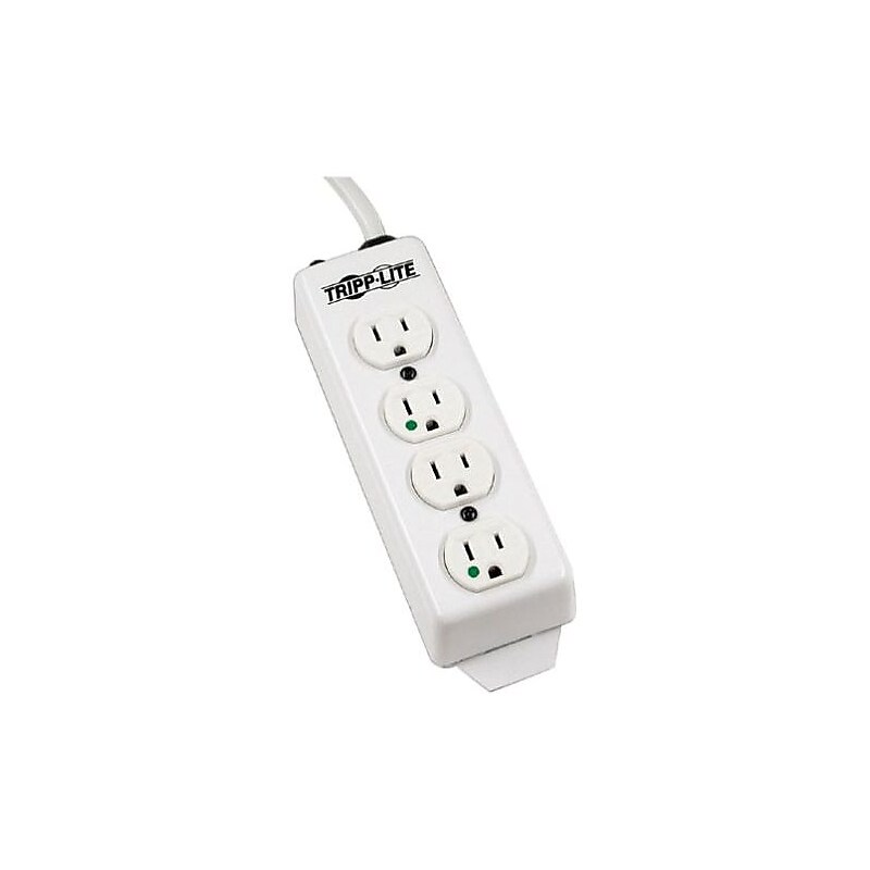 Tripp Lite Safe-IT Medical-Grade 4-Outlet Power Strip, 15 ft., White (PS-415-HG) image 1