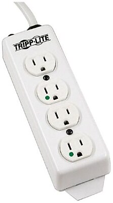 Tripp Lite Safe-IT Medical-Grade 4-Outlet Power Strip, 15 ft., White (PS-415-HG) Simolary simolary.com