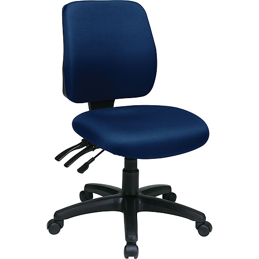 Fabric Mid Back Ergonomic Task Chair, Office Chairs Without Arms