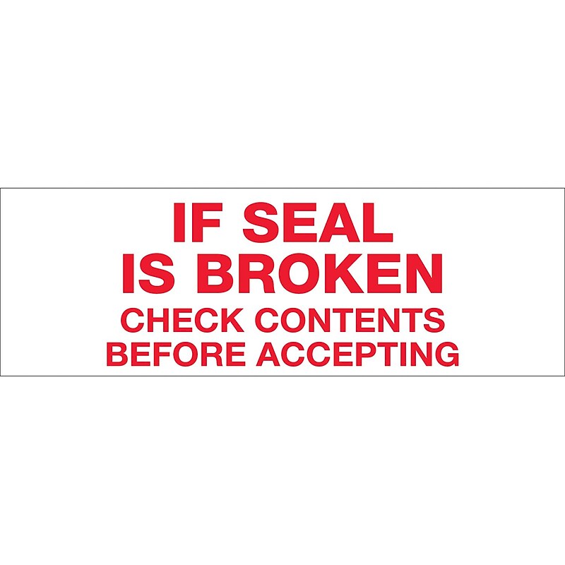 Tape Logic™ 2" x 55 yds. Pre Printed "If Seal Is Broken" Carton Sealing Tape, 18/Pack image 1