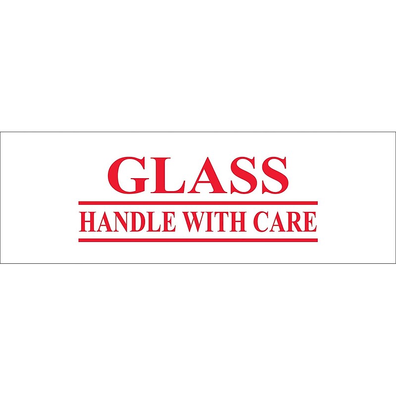 Tape Logic™ 2" x 55 yds. Pre Printed "Glass - Handle With Care" Carton Sealing Tape, 36/Case image 1