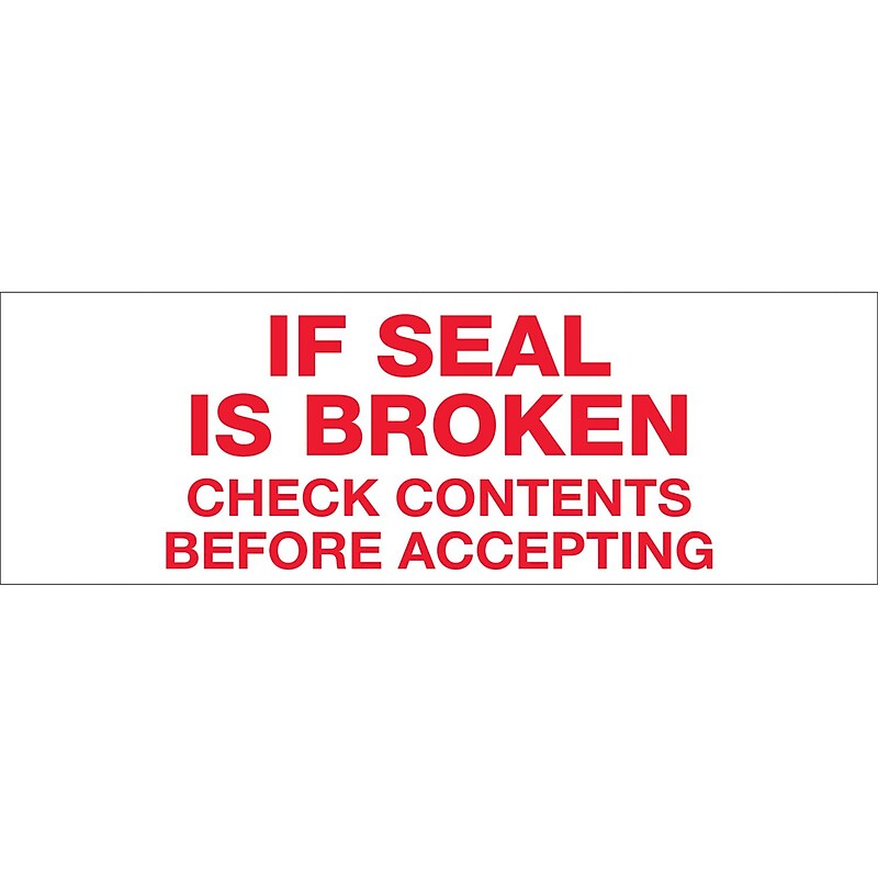 Tape Logic™ 2" x 110 yds. Pre Printed "If Seal Is Broken" Carton Sealing Tape, 36/Case image 1