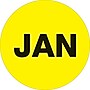 Tape Logic 1" Circle "JAN" Month of the Year Labels, Fluorescent Yellow, 500/Roll~#|#~s0708023_sc7