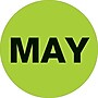 Tape Logic 1" Circle "MAY" Month of the Year Labels, Fluorescent Green, 500/Roll~#|#~s0708032_sc7