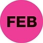Tape Logic 1" Circle "FEB" Month of the Year Labels, Fluorescent Pink, 500/Roll~#|#~s0708062_sc7