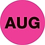 Tape Logic 1" Circle "AUG" Month of the Year Labels, Fluorescent Pink, 500/Roll~#|#~s0708063_sc7