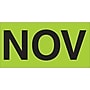 Tape Logic 3" x 2" Rectangle "NOV" Months of the Year Label, Fluorescent Green, 500/Roll~#|#~s0708088_sc7