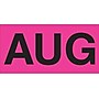 Tape Logic 6" x 3" Rectangle "AUG" Months of the Year Label, Fluorescent Pink, 500/Roll~#|#~s0708111_sc7