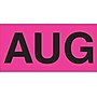 Tape Logic 3" x 2" Rectangle "AUG" Months of the Year Label, Fluorescent Pink, 500/Roll~#|#~s0708113_sc7