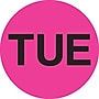 Tape Logic 2" Circle "TUE" Days of the Week Label, Fluorescent Pink, 500/Roll~#|#~s0708114_sc7