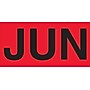 Tape Logic 6" x 3" Rectangle "JUN" Months of the Year Label, Fluorescent Red, 500/Roll~#|#~s0708117_sc7