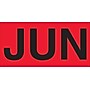 Tape Logic 3" x 2" Rectangle "JUN" Months of the Year Label, Fluorescent Red, 500/Roll~#|#~s0708163_sc7